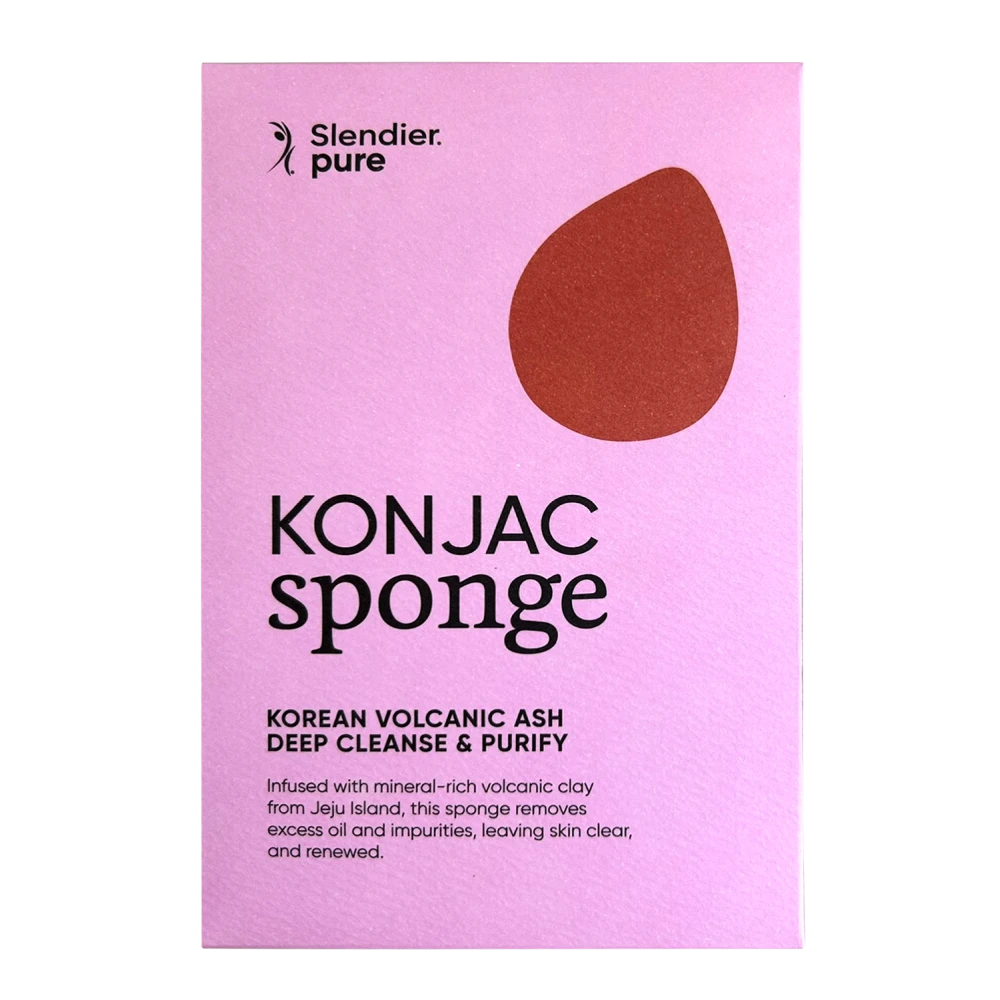 Éponge de konjac à la cendre volcanique coréenne Slendier Pure